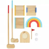 Zabawki i gry sportowe - Tooky Toy Drewniany Zestaw do Gry w Golfa dla 2 Osób 13 el. - miniaturka - grafika 1