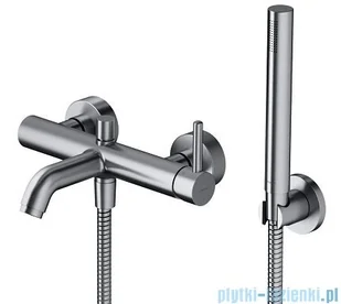 Omnires Y Bateria wannowa z zestawem prysznicowym nikiel Y1231NI | - Baterie umywalkowe - miniaturka - grafika 1