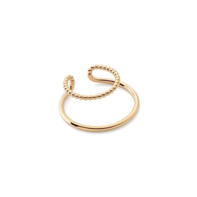 Podwójna nausznica z kulkami, srebro 925