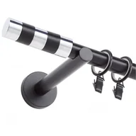 Karnisze - Karnisz pojedynczy Cylinder 19 mm 240 cm czarny mat - miniaturka - grafika 1