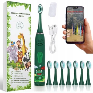 SZCZOTECZKA SONICZNA DLA DZIECI ELEKTRYCZNA DO ZĘBÓW ŻABA OSŁONKA HEELLY - Szczoteczki do zębów dla dzieci - miniaturka - grafika 1