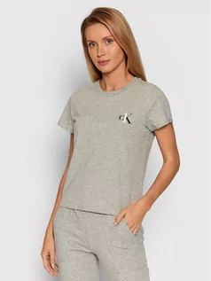 Piżamy damskie - Calvin Klein Underwear Koszulka piżamowa 000QS6356E Szary Regular Fit - grafika 1