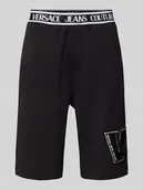 Spodnie sportowe męskie - Szorty z dzianiny dresowej z elastycznym paskiem z logo - miniaturka - grafika 1