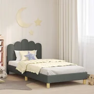 Łóżka dla dzieci i młodzieży - vidaXL Stelaż łóżka dla malucha z oparkiem Ciemnoszary 90 x 200 cm - miniaturka - grafika 1