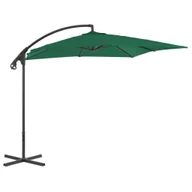 Parasole ogrodowe - Parasol wiszący ze stalowym słupkiem, 250x250 cm, zielony - miniaturka - grafika 1