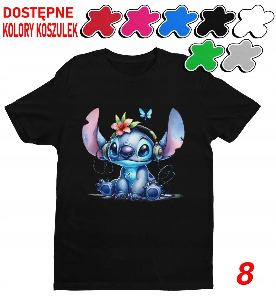 Koszulka Dziecięca Z Nadrukiem Stitch Stich Angel Dużo Wzorów -L 146-152