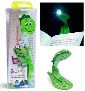 Flexilight Pals Dinosaur Green - Lampka do książki - Thinking Gifts - Zakładki do książek - miniaturka - grafika 1