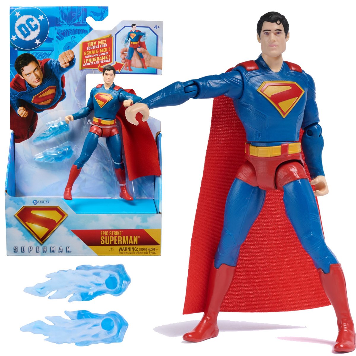 DC Comics Epic Strike mała figurka Superman ruchoma lalka 15 cm + akcesoria