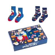Skarpetki dla dzieci - Zooksy, zestaw skarpetek świątecznych dla dzieci, motyw bajek, r.30/35, 2 pary - mixTURY BAJKOWE - miniaturka - grafika 1
