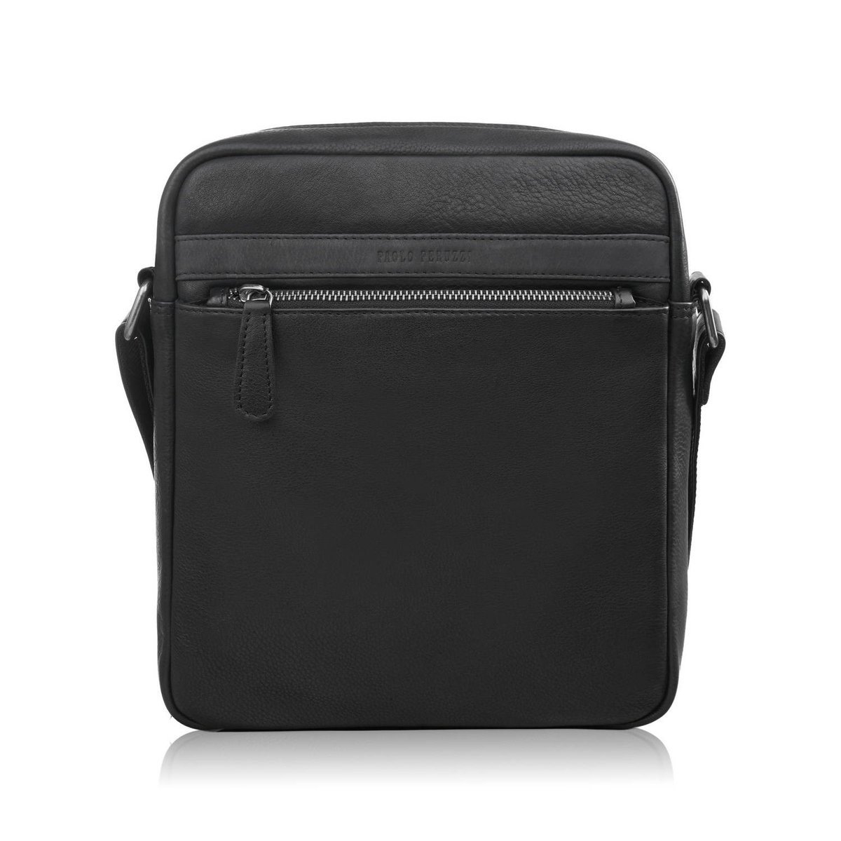 LISTONOSZKA MĘSKA SKÓRZANA NA RAMIĘ TORBA MĘSKA W KOLORZE CZARNYM PAOLO PERUZZI AL-20-BL