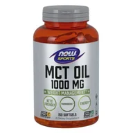Suplementy naturalne - Now Foods Olej MCT z oleju kokosowego i palmowego Oil MCT 1000mg 150 kapsułek NOW SPORTS - miniaturka - grafika 1