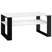 Ławy i stoliki kawowe - Stolik Kawowy Nowoczesny Biały Z Półką + Czarny L4-G58 - miniaturka - grafika 1