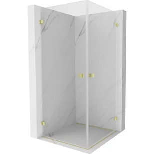 Mexen Lunar-B Duo kabina prysznicowa uchylna 90 x 90 cm, transparent, złota szczotkowana - 832-090L-090P-55-00 - Kabiny prysznicowe - miniaturka - grafika 1