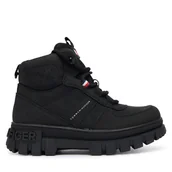 Buty dla chłopców - Trzewiki Tommy Hilfiger T3X5-34129-1696999 S Czarny - miniaturka - grafika 1