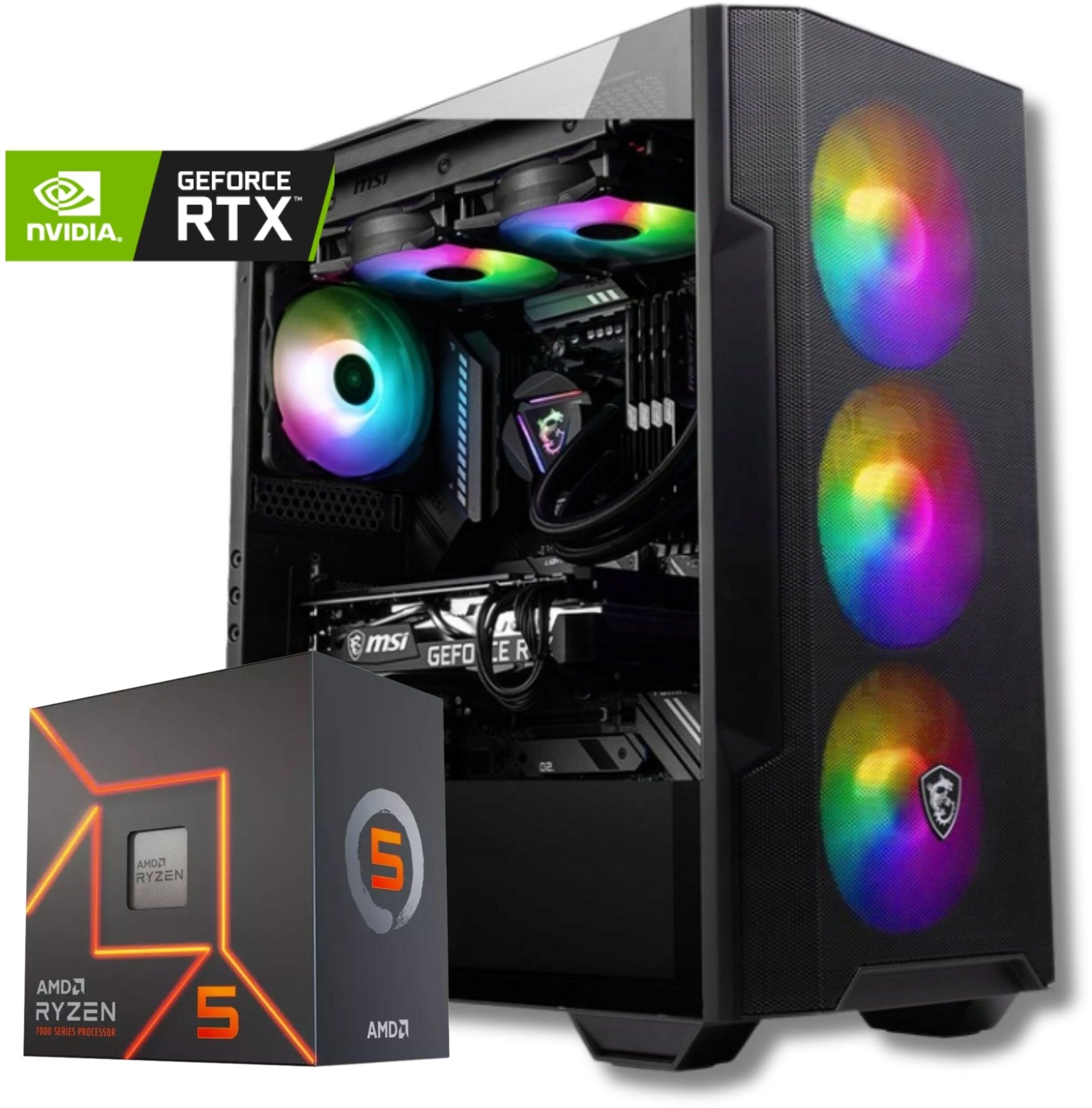 Komputer Netcom KOMPUTER RYZEN 5 RTX 5060Ti 16GB DDR4 1TB M2