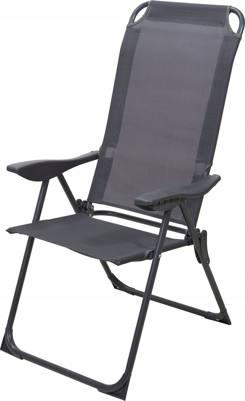 Redcliffs KRZESŁO FOTEL TURYSTYCZNE Z PODŁOKIETNIKAMI SKŁADANE GRAFIT 