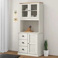 Szafki nocne - vidaXL Nastawka do komody VIGO, biała, 78x30x100 cm, lita sosna - miniaturka - grafika 1