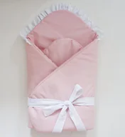 Rożki i beciki - ROŻEK PUDROWY RÓŻ z białą falbanką - miniaturka - grafika 1