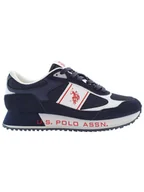 Trampki męskie - U.S. Polo Assn. Skórzane sneakersy w kolorze granatowym - miniaturka - grafika 1
