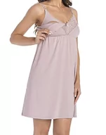 Piżamy damskie - Damska koszula nocna do karmienia Wiskoza Kwiatowa Koronka Nanni Teyli Brązowa Rozmiar S, Brązowy - miniaturka - grafika 1