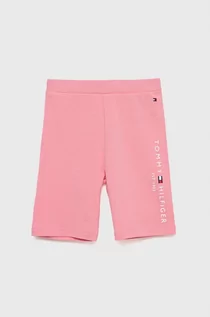 Spodnie i spodenki dla dziewczynek - Tommy Hilfiger szorty dziecięce kolor różowy z nadrukiem - grafika 1