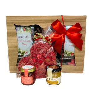 ZESTAW herbat miód konfitura czekolada PREZENT NA DZIEŃ MAMY matki pudełko - Zestawy upominkowe - miniaturka - grafika 1