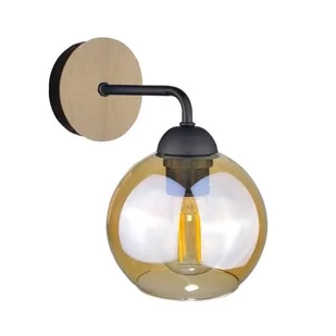 Melle kinkiet 1-punktowy czarny/drewno 2031 - Lampy ścienne - miniaturka - grafika 1