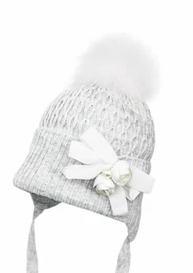Dziewczęca czapka na zimę RIMA z pomponem jasny popiel - Czapki dla dzieci Dziewczęca czapka na zimę RIMA z pomponem jasny popiel - Czapki dla dzieci - miniaturka - grafika 1
