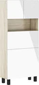 Biurka - Biurko rozkładane regał Homi dąb/biały połysk - miniaturka - grafika 1