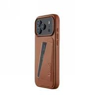 Etui i futerały do telefonów - Mujjo Wallet Leather Case - etui skórzane do iPhone 17 Pro Max kompatybilne z MagSafe tan - miniaturka - grafika 1