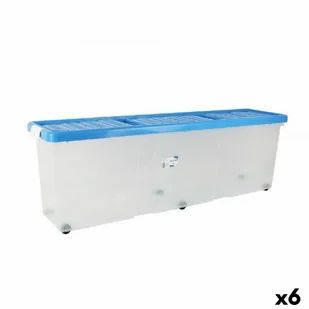 Schowek z pokrywką Tontarelli Koła Przezroczysty Plastikowy Niebieski 120 x 30 x 39 cm (6 Sztuk) - Organizery na łóżeczko - miniaturka - grafika 1