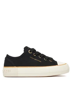Tommy Hilfiger Trampki T3A9-33733-0890999 Czarny - Buty dla dziewczynek - miniaturka - grafika 1