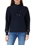 Bluzy damskie - Tommy Hilfiger Damska bluza z kapturem Global STP Pulowery, Desert Sky, L - miniaturka - grafika 1