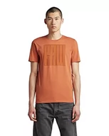 Koszulki męskie - G-STAR RAW Typography Raw Slim t-shirt męski, brązowy (Autumn Leaf 336-8847), S - miniaturka - grafika 1