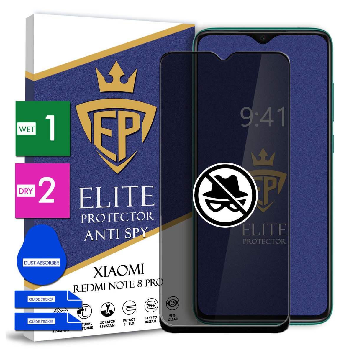 Szkło Prywatyzujące Na Telefon Xiaomi Redmi Note 8 Pro Hartowane 9H 5D