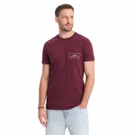 Koszulki męskie - Bawełniany męski t-shirt koszulka z nadrukiem bordowy V3 OM-TSCT-0108 L - miniaturka - grafika 1