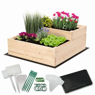 Skrzynia na warzywa warzywniak inspekt drewniany 60x60 ZESTAW ECO / Wamar-Sosenka - Szklarnie ogrodowe - miniaturka - grafika 1