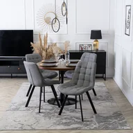 Krzesła - Krzesło Tapicerowane do Salonu RICK 2 Szare Nowoczesne Loft - miniaturka - grafika 1