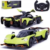 Zabawki zdalnie sterowane - AUTKO ZDALNIE STEROWANE Aston Martin Valkyrie AMR NA PILOTA OTWIERANE DRZWI Zielony - miniaturka - grafika 1
