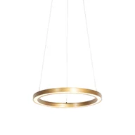 Lampy sufitowe - QAZQA Professional Złota lampa wisząca 40 cm w komplecie z LED o 3 stopniowym ściemnianiu - Girello - miniaturka - grafika 1