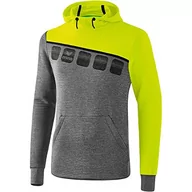 Bluzy męskie - Erima 5-c męska bluza z kapturem szary Grau Melange/Li 3XL 1071908 - miniaturka - grafika 1