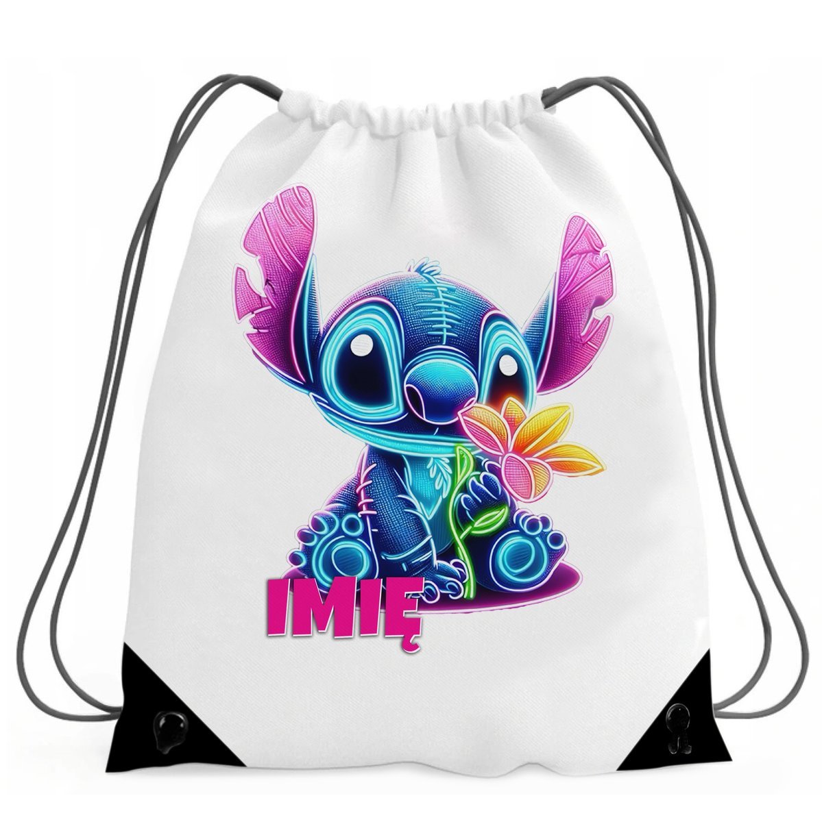 BIAŁY WOREK PLECAK SZKOLNY DO SZKOŁY PRZEDSZKOLA STICH STITCH ANGEL 2