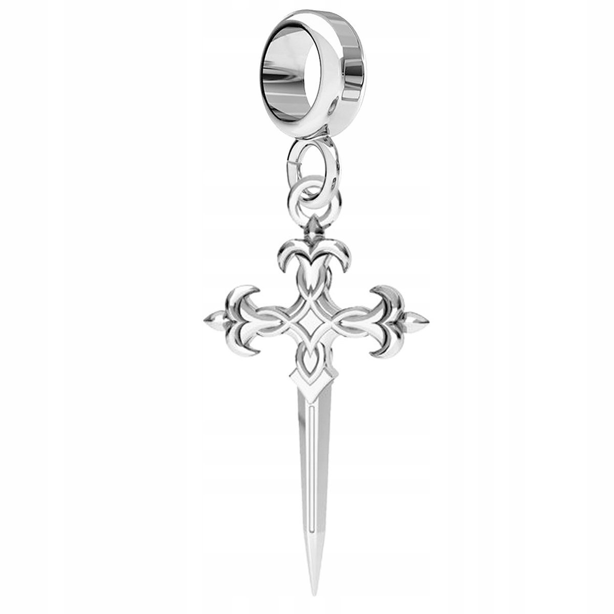 Charms Srebrny Ozdobny Krzyż Sztylet Sztylecik Cross Krzyżyk SREBRO 925