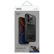 Etui i futerały do telefonów - UNIQ etui Air Fender ID iPhone 15 Pro 6.1" szary/smoked grey tinted Cardslot - miniaturka - grafika 1