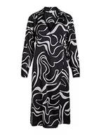 Sukienki - Vila Damska sukienka Vijulie Ida L/S Mid Calf Wrap, czarny, 36 - miniaturka - grafika 1