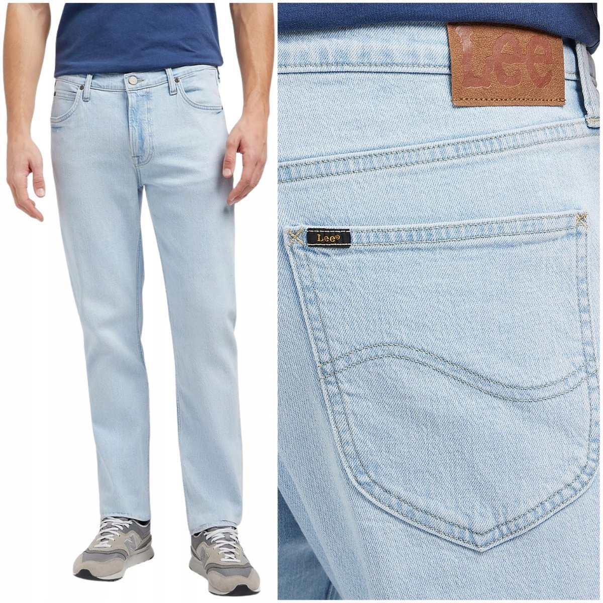 Lee WEST RELAXED Seafoam luźne proste spodnie jeansowe na lato W33 L34