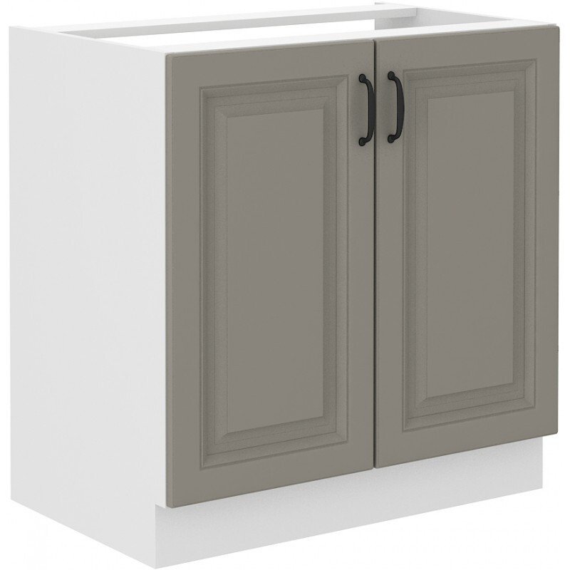 Szafka pod zlewozmywak SOPHIA – szerokość 80 cm, jasnoszara/biała