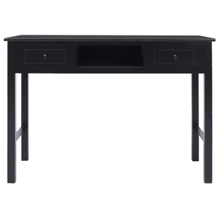 Biurko, czarne, 108x45x76 cm, lite drewno paulowni! - Biurka - miniaturka - grafika 5
