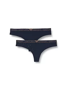 Emporio Armani Stringi damskie, 2 sztuki, Marine Printed/Solid, XL - Majtki damskie - miniaturka - grafika 1
