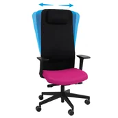 Fotele i krzesła biurowe - Ergonomiczny Fotel Biurowy Grospol Mike 2 Smart Move R11 Black Tkanina Note N12 Różowy - miniaturka - grafika 1